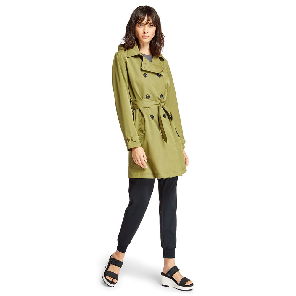 Timberland Παλτο Γυναικεια Ελιά - Classic Waterproof Trench - Greece 7410935-HX